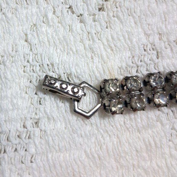 Vintage Signed La Rel Clear Rhinestone Bracelet Retro Bling Jewelry - Picture 5 of 5